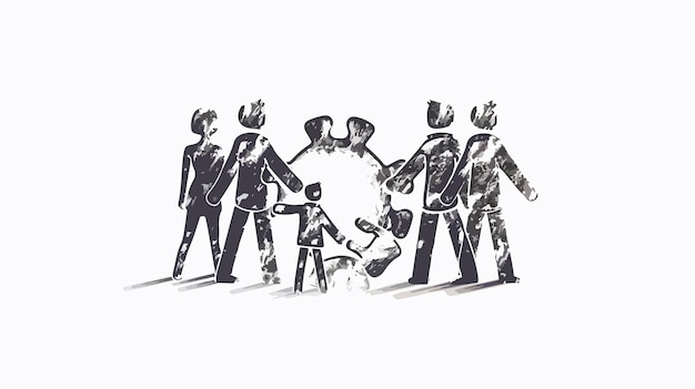 Vector professional handdrawn vector illustration of teamwork and management in business