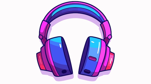 Professional Headphones Flat Icon for Audio Equipment