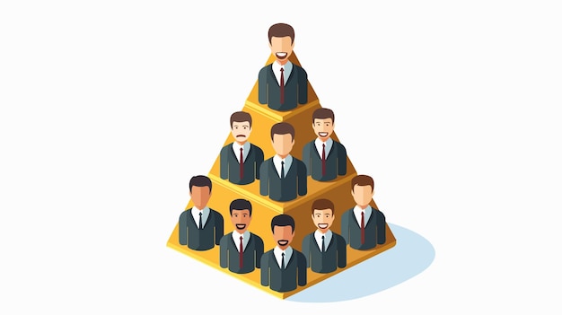 Vector professional hierarchy cartoon vector illustration