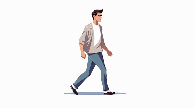 Professional Human Character Walking Cartoon Vector Illustration