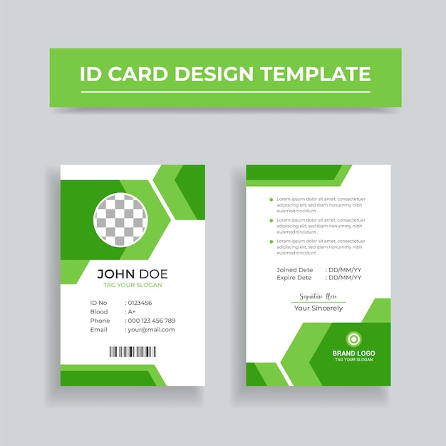 Professional Id Card Design and Abstract id card template or Business id card template