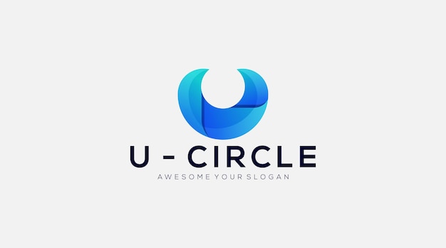 Professional initial letter U circle logo in Gradient blur color