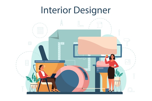 Vector professional interior designer concept