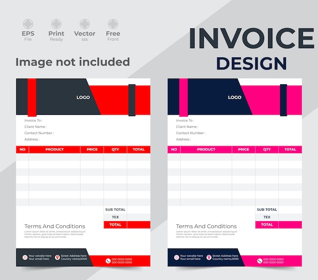 Professional invoice design template