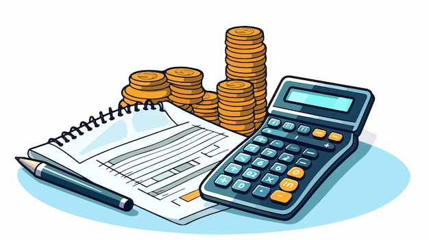 Vector professional invoice and payroll calculating icon image