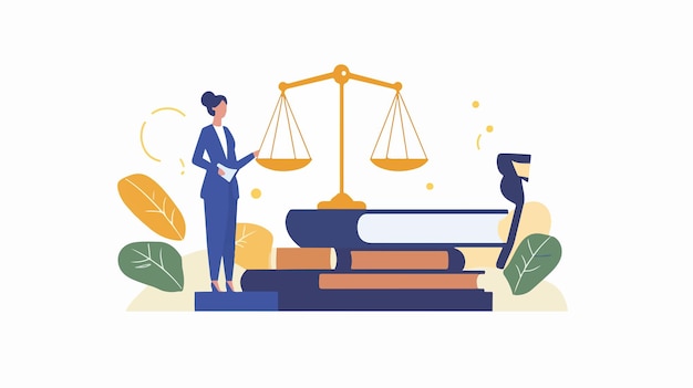 Vector professional law firm flat illustration for legal concepts and justice