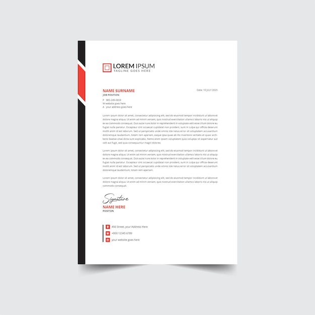 Professional letterhead design free vector template