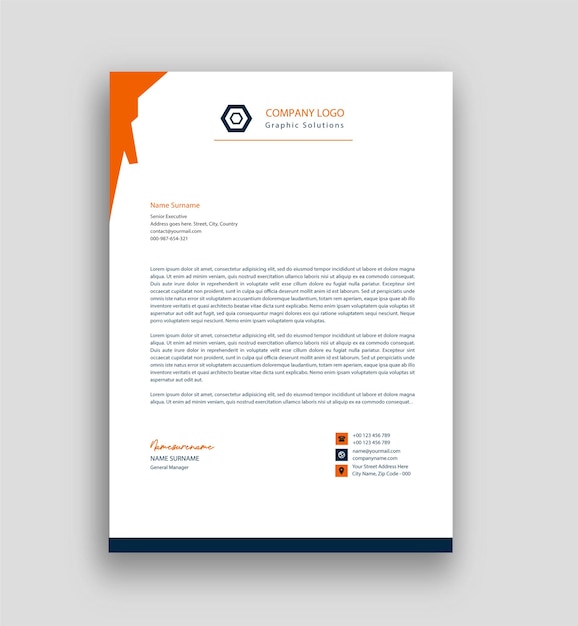 Professional letterhead template design free vector