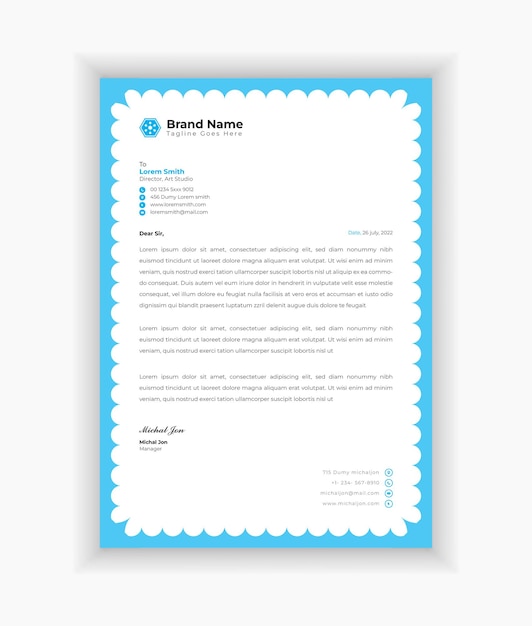 A professional letterhead template designed by