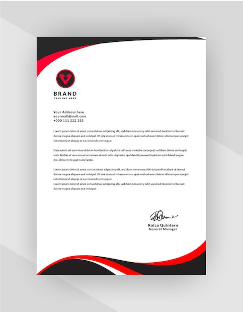 Professional Letterhead template in flat style