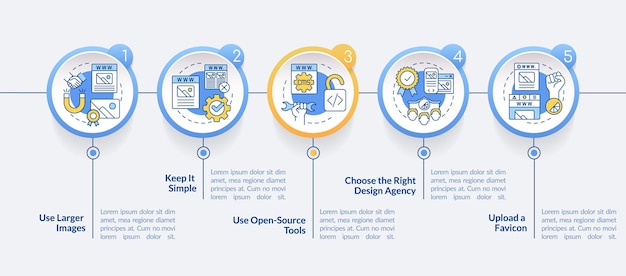 Professional looking website design circle infographic template