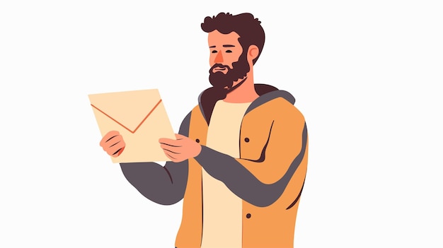 Professional Male Passing Envelope Flat Style Vector Illustration