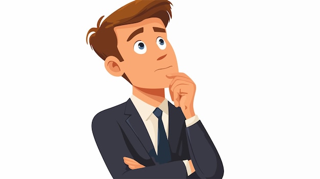 Vector professional man thinking cartoon vector illustration