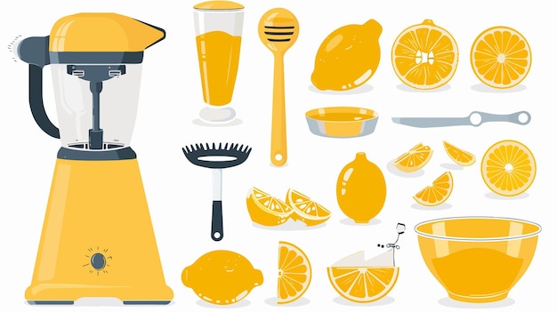 Vector professional manual lemon squeezer juicer and reamer flat illustration