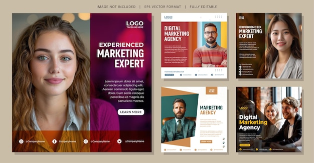 Professional and Marketing Expert social media post and marketing square flyer template