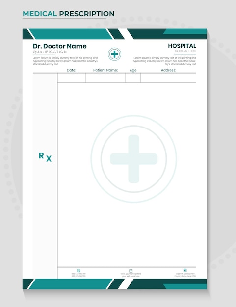 Professional Medical Doctor Prescription Template Design