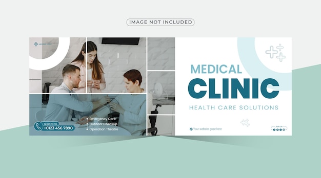 Vector professional medical facebook cover template