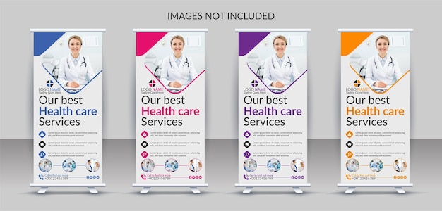 professional medical healthcare roll up banner template design