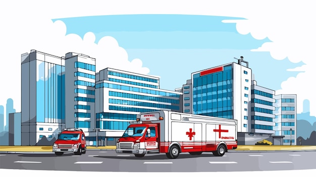 Professional Medical Hospital Cartoon Illustration