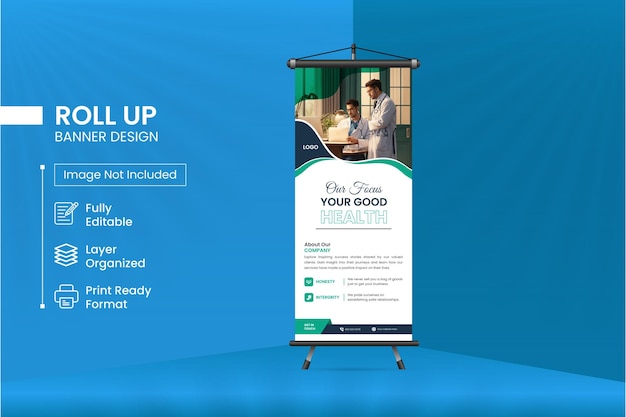 Professional medical roll up banner design template