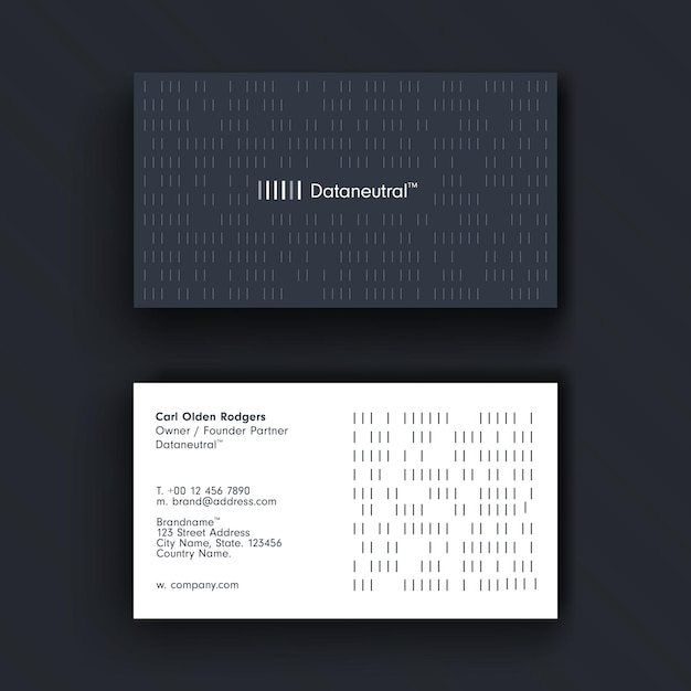 Professional Minimal Grey Business Card Template premium vector