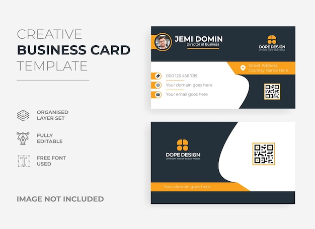 Professional modern  business card design Premium Vector