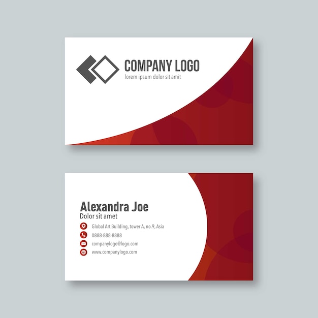 Professional and modern business card in red