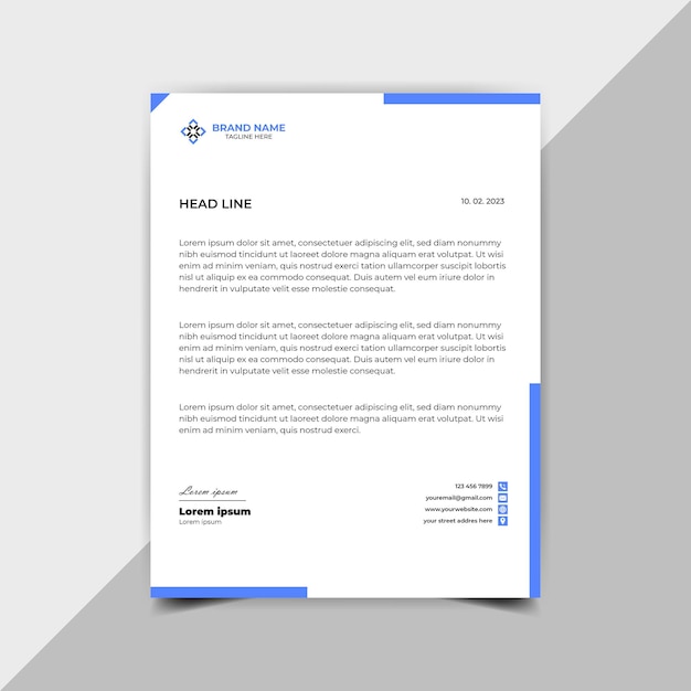 Professional modern business letterhead design template