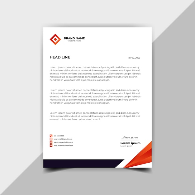 Professional modern business letterhead design template