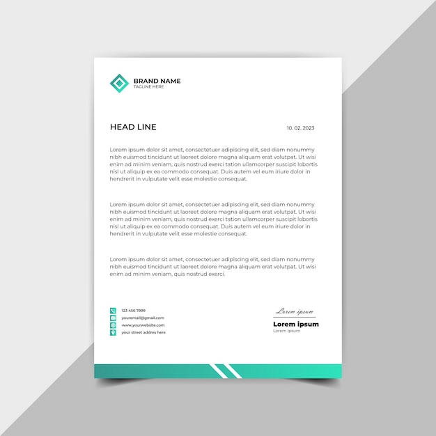 Professional modern business letterhead design template