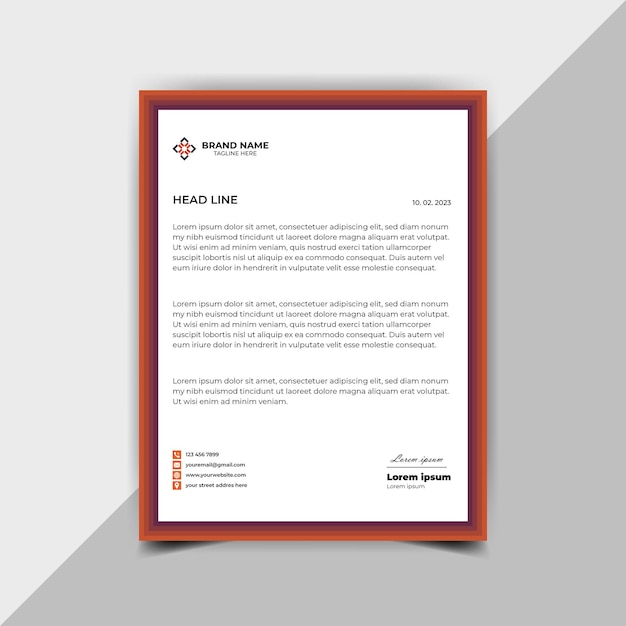 Professional modern business letterhead design template