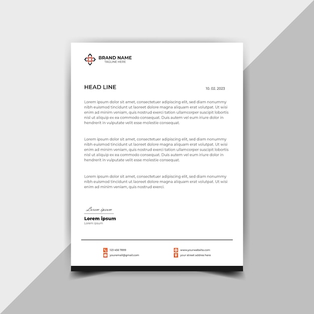 Professional modern business letterhead design template