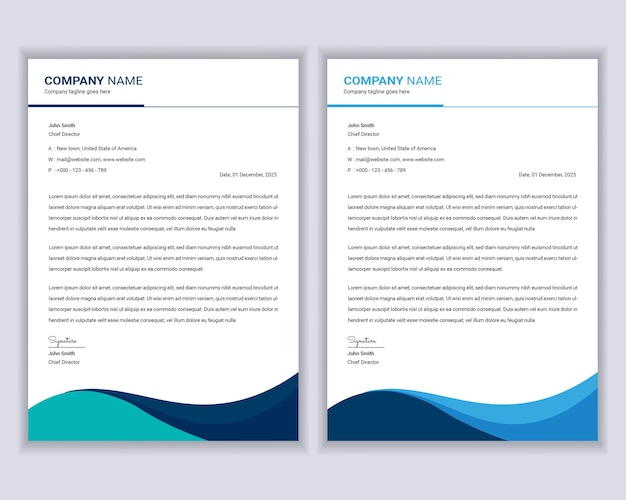 Professional Modern Business Letterhead Template Design Set.