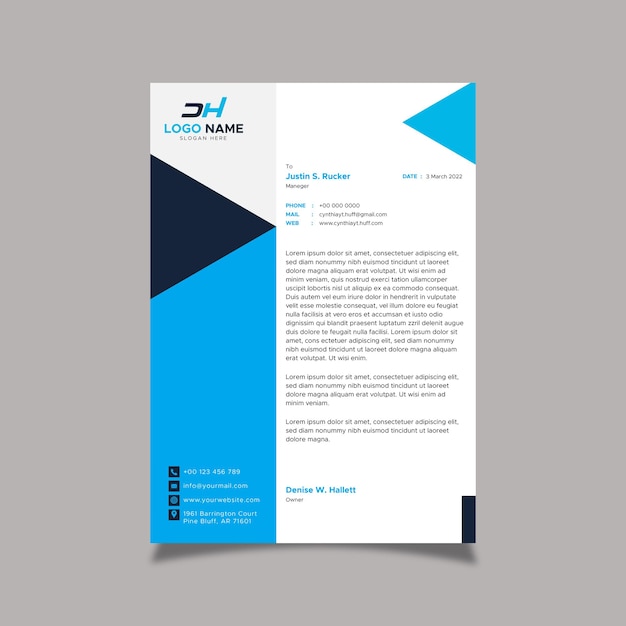 Professional Modern Clean Colorful Letterhead Design Template