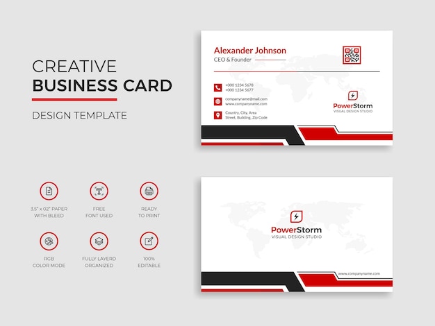 Professional modern clean minimal business card or visting card design premium template