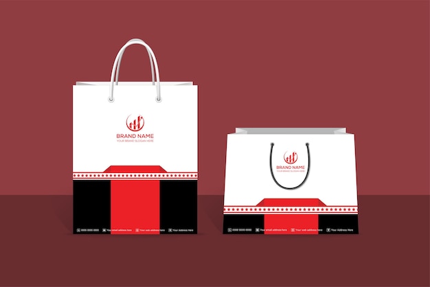 Professional and modern company business shopping bag template