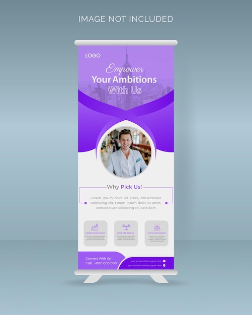 Professional modern corporate colorful stand banner or roll up banner design template