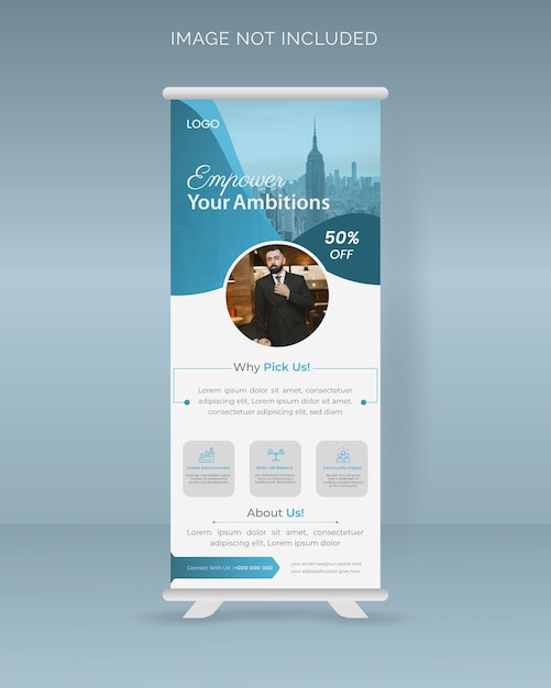 Professional modern corporate colorful stand banner or roll up banner design template