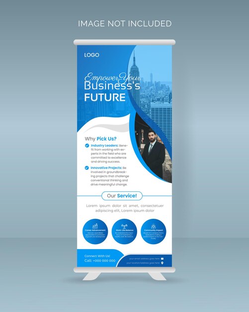 Professional modern corporate colorful stand banner or roll up banner design template