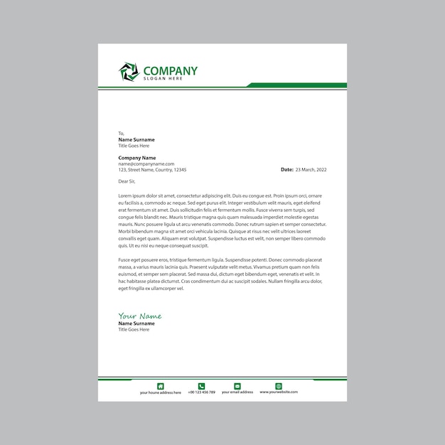 Professional and modern corporate letterhead design