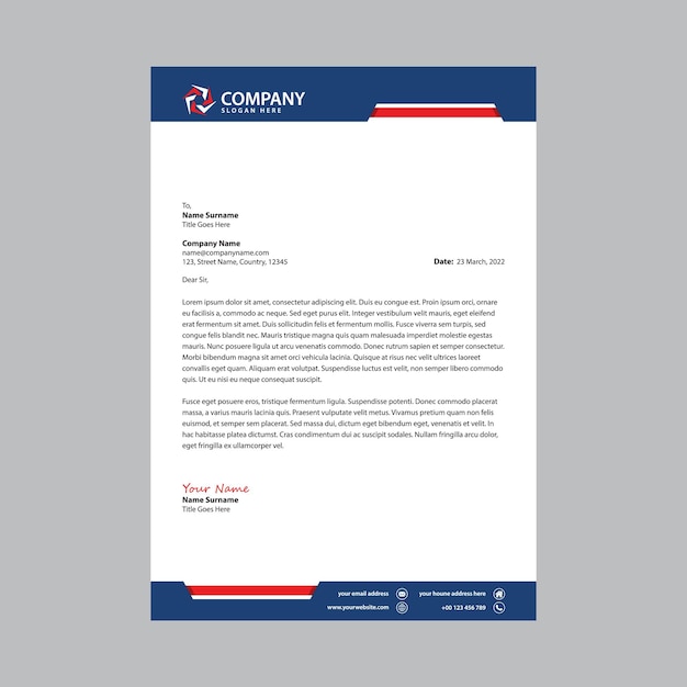 Professional and modern corporate letterhead design