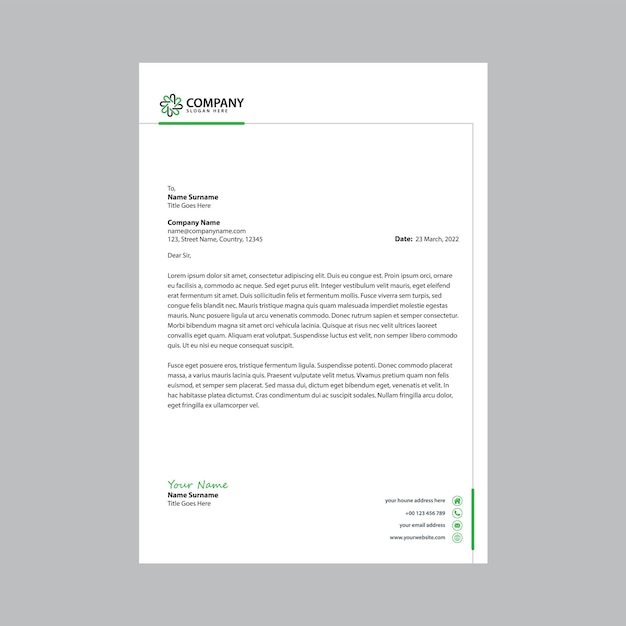 Professional and modern corporate letterhead design