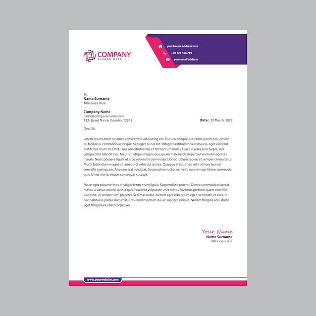 Professional and modern corporate letterhead design