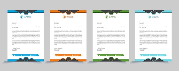 Professional Modern corporate letterhead template Premium vector