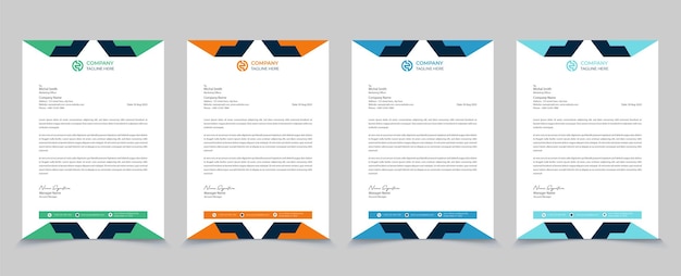 Professional Modern corporate letterhead template Premium vector