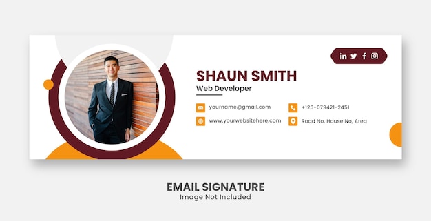 professional modern Email signature or footer square templates premium vector