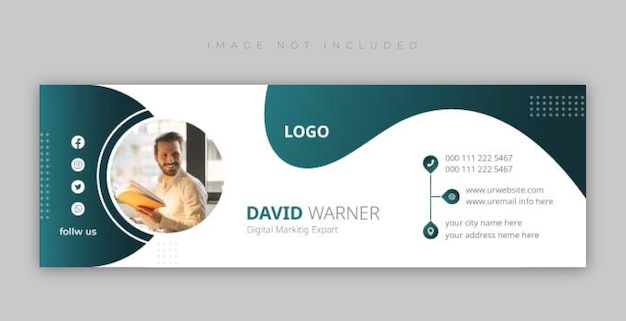 Professional modern email signature templates design Premium Vector