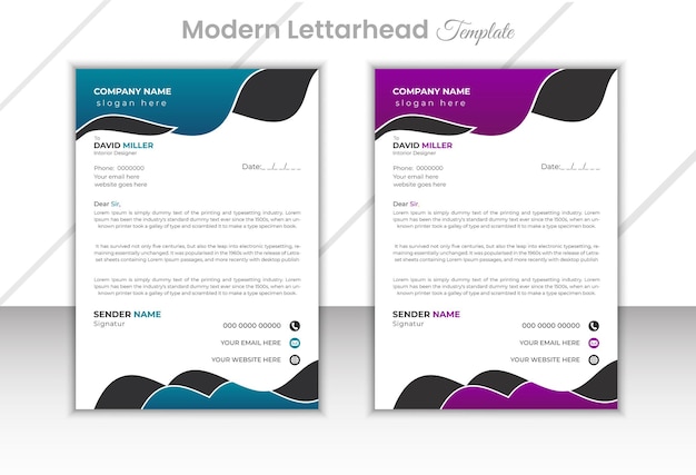 Professional and modern invoice template design