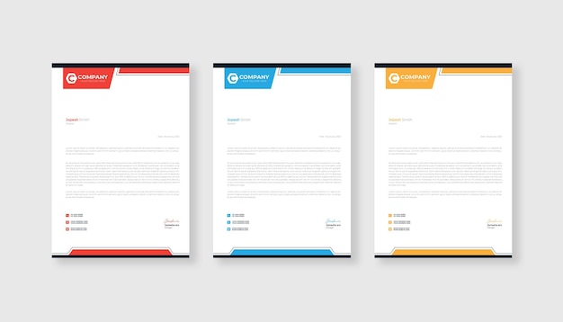 Professional and modern letterhead design template Premium Vector