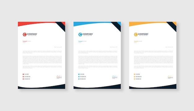 Professional and modern letterhead design template